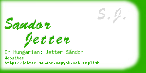 sandor jetter business card